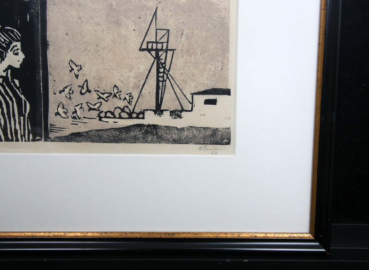 Teuber, Hermann - At the Canal - Lithograph - framed - hand-signed