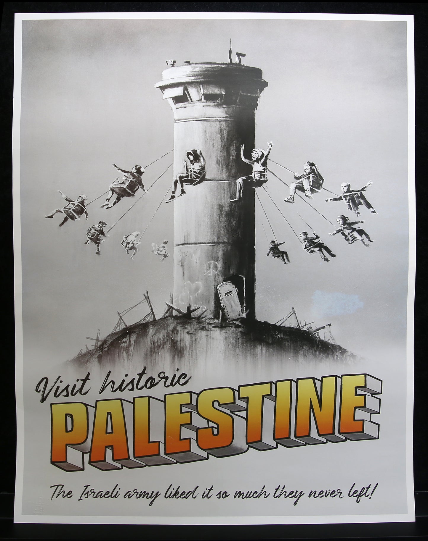 Banksy - Visit historic Palestine - mit Trockenstempel und Zertifikat - Offsetlithografie