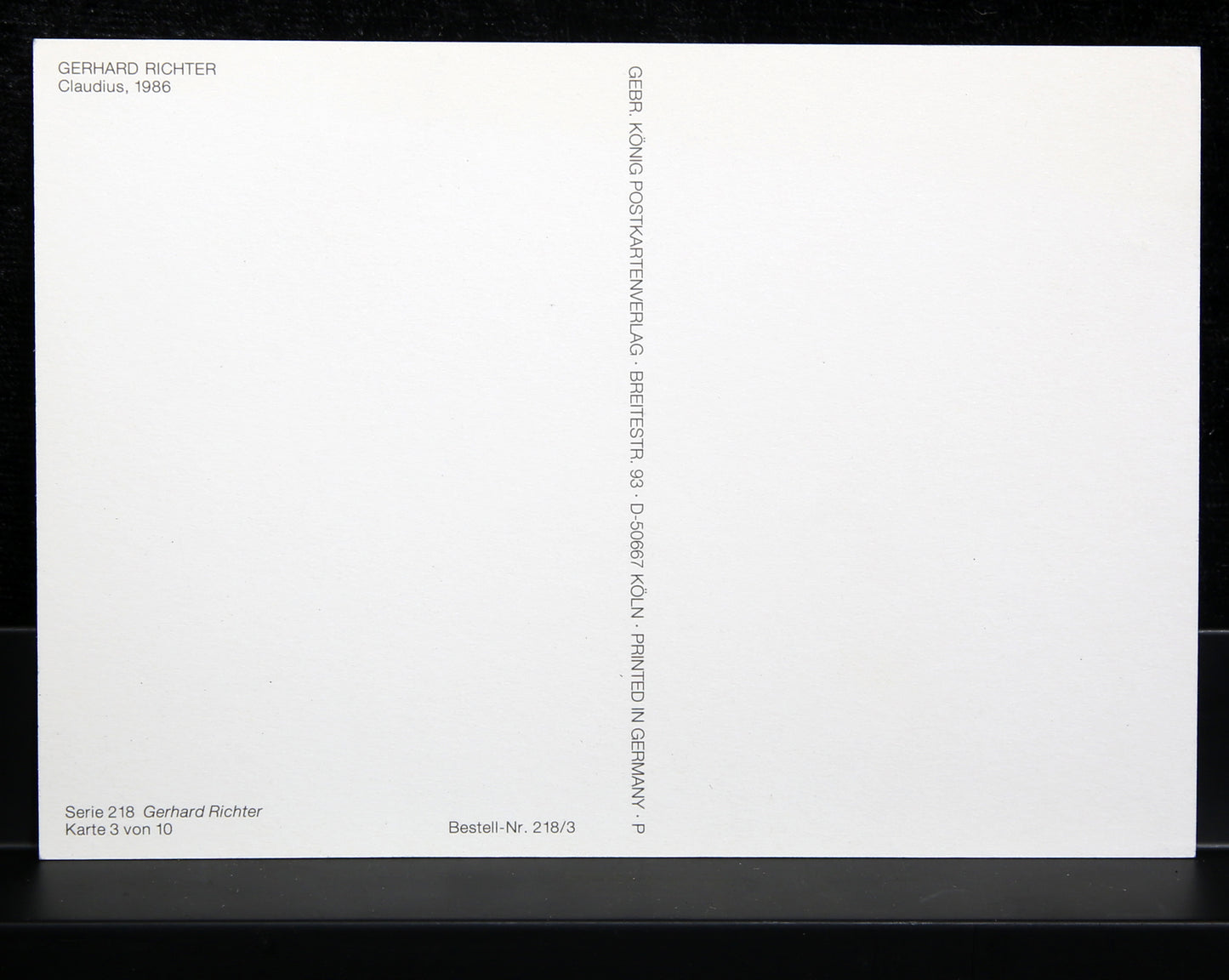 Richter, Gerhard - Claudius - Postkarte - handsigniert