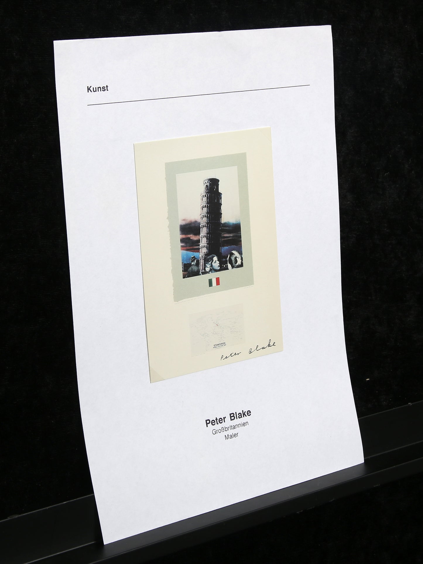 Blake, Peter - Marcel Duchamp's World Tour No. 2 - PK - handsigniert