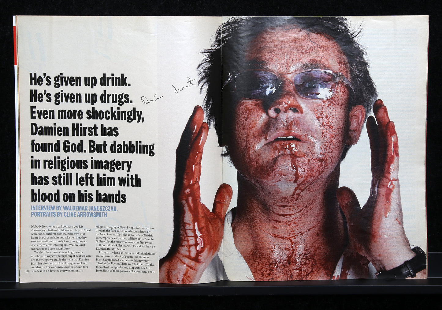 Hirst, Damien - The Sunday Times magazine - 24. August 2003 - 2x handsigniert