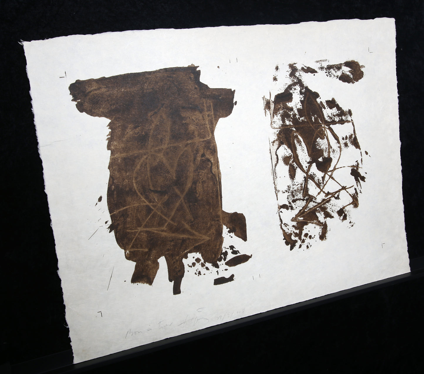 Tàpies, Antoni - Sinnieren über Schmutz - Farblithografie - handsigniert