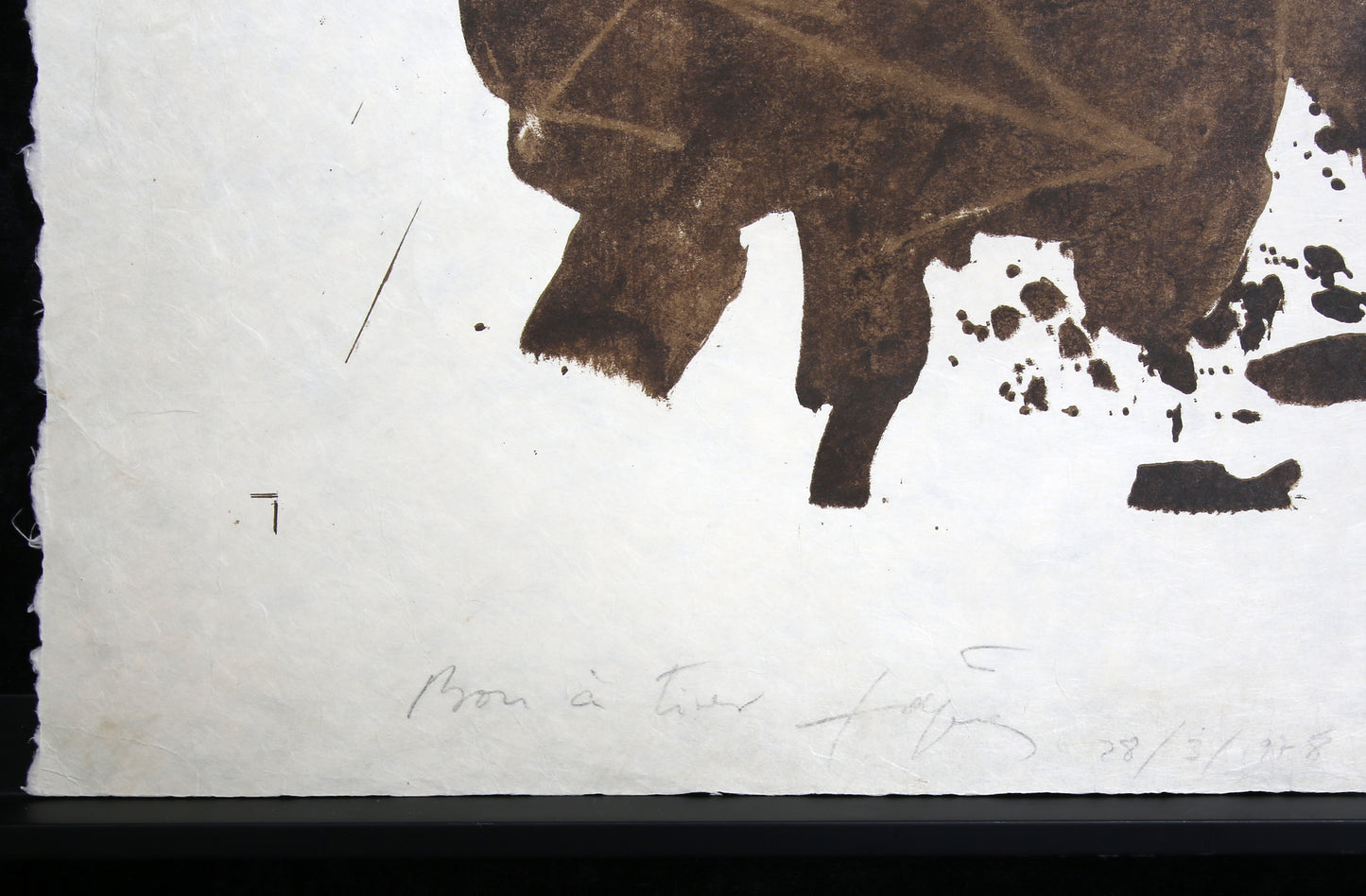 Tàpies, Antoni - Sinnieren über Schmutz - Farblithografie - handsigniert