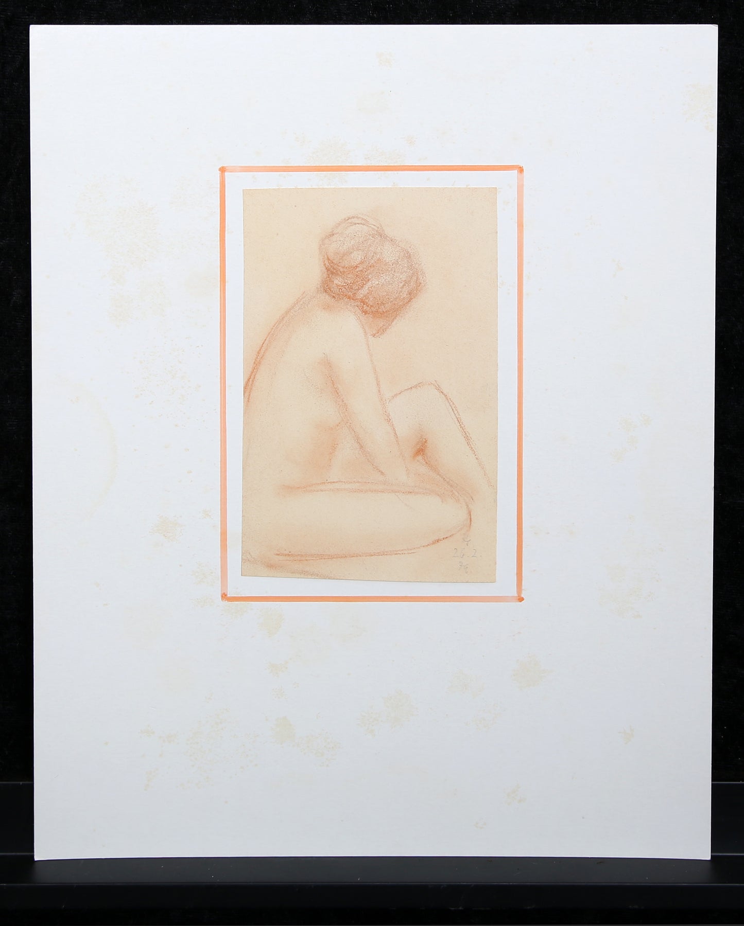 Scheibe, Rudolf - Aktzeichnung - Kreide - 1976 - Originalgrafik - monogrammiert