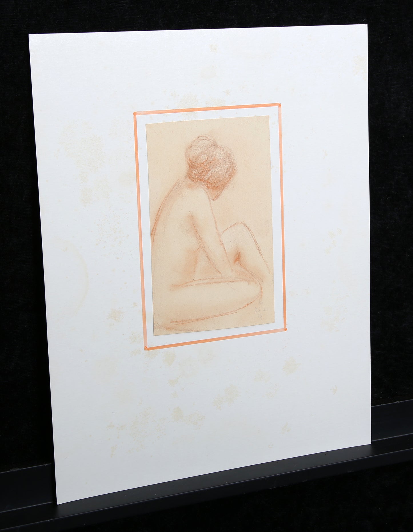 Scheibe, Rudolf - Aktzeichnung - Kreide - 1976 - Originalgrafik - monogrammiert