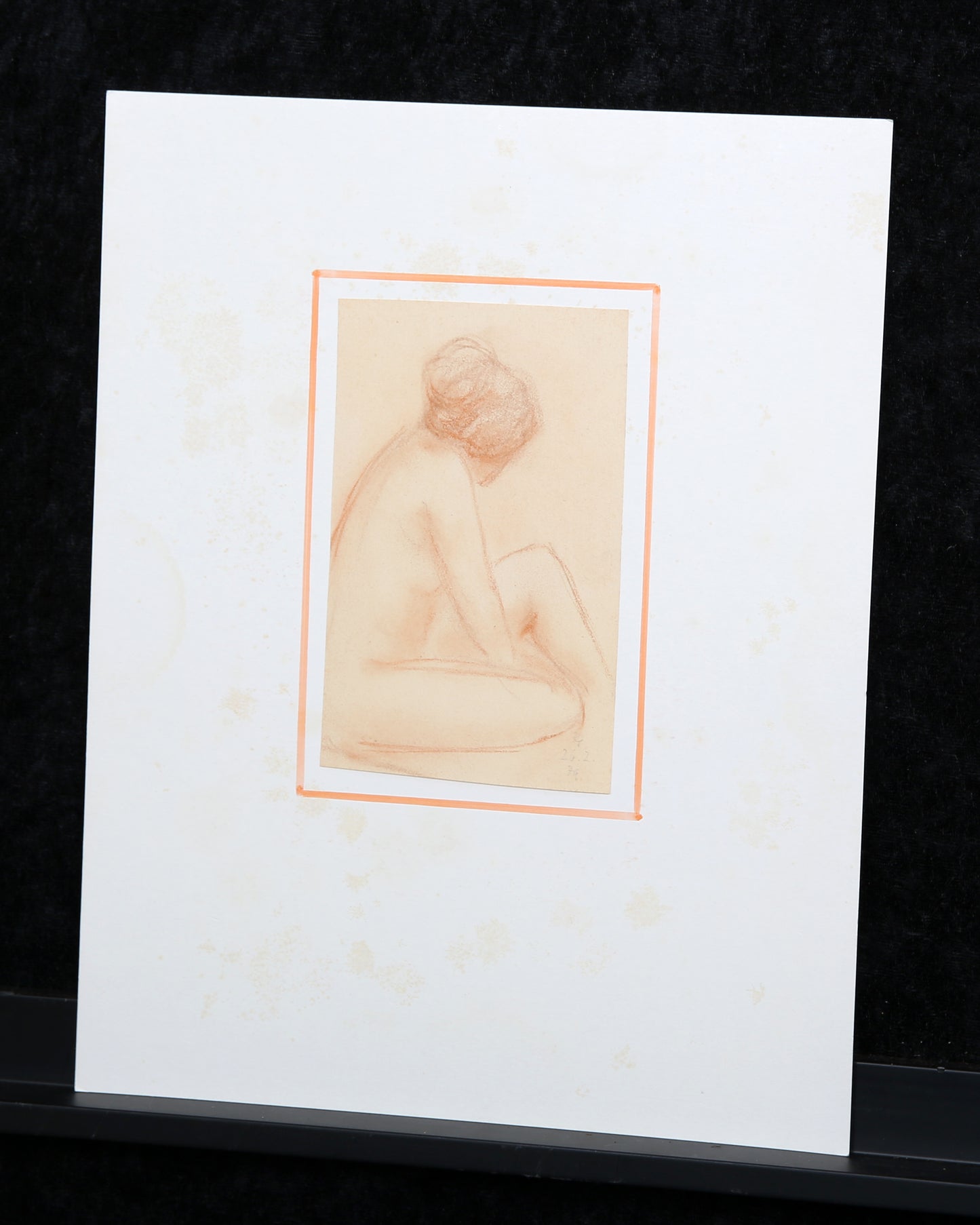 Scheibe, Rudolf - Aktzeichnung - Kreide - 1976 - Originalgrafik - monogrammiert