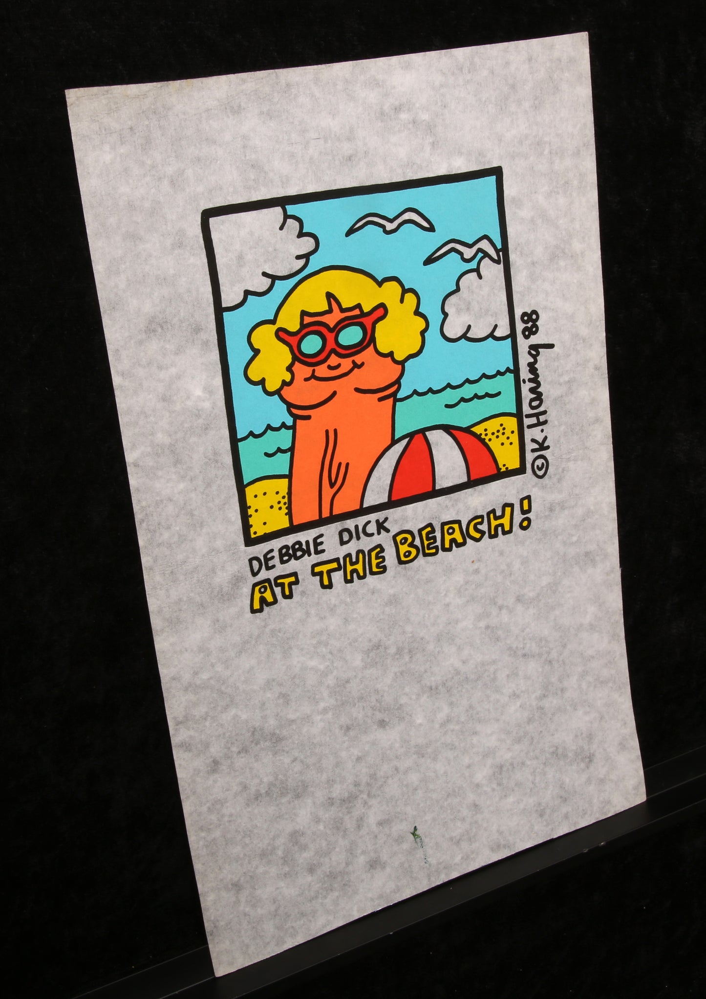 Haring, Keith - At the beach - seltene Vorlage für den Druck von T-Shirts!