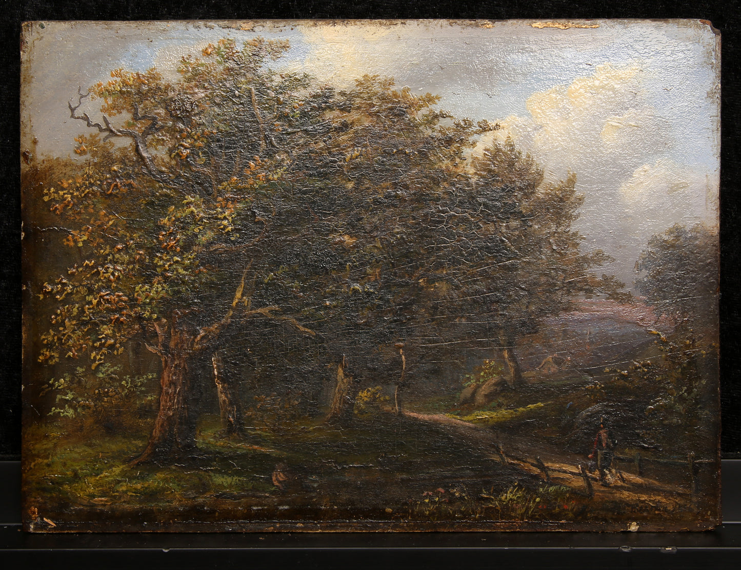 Biester, Anthony - Paysage forestier, 1856 - Huile sur bois - signée à la main