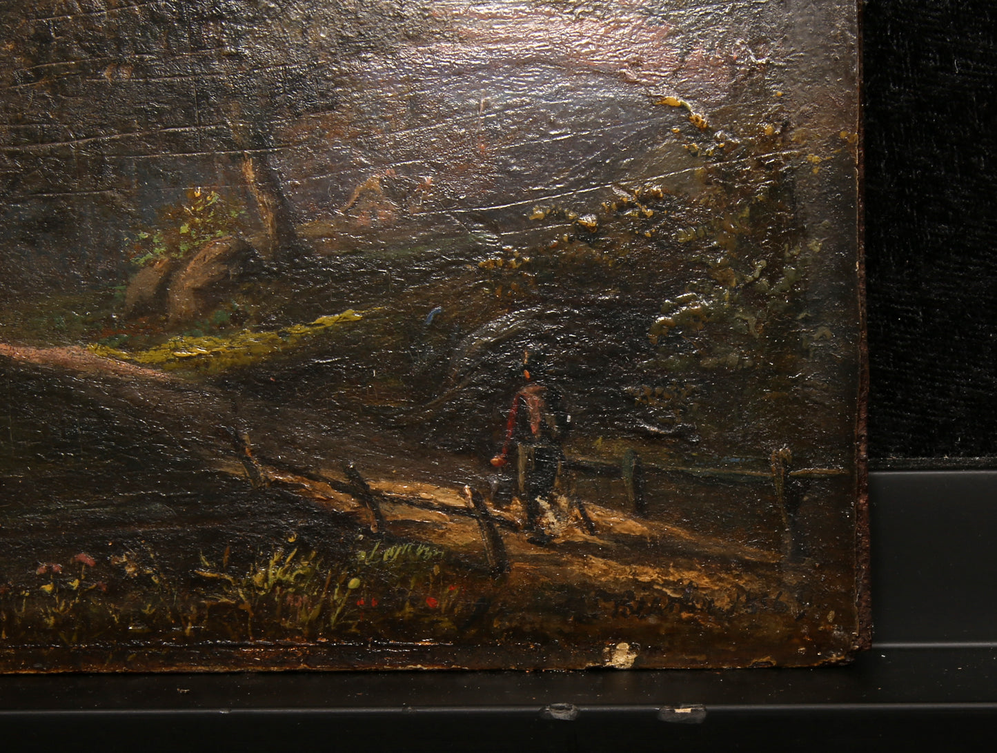 Biester, Anthony - Paysage forestier, 1856 - Huile sur bois - signée à la main