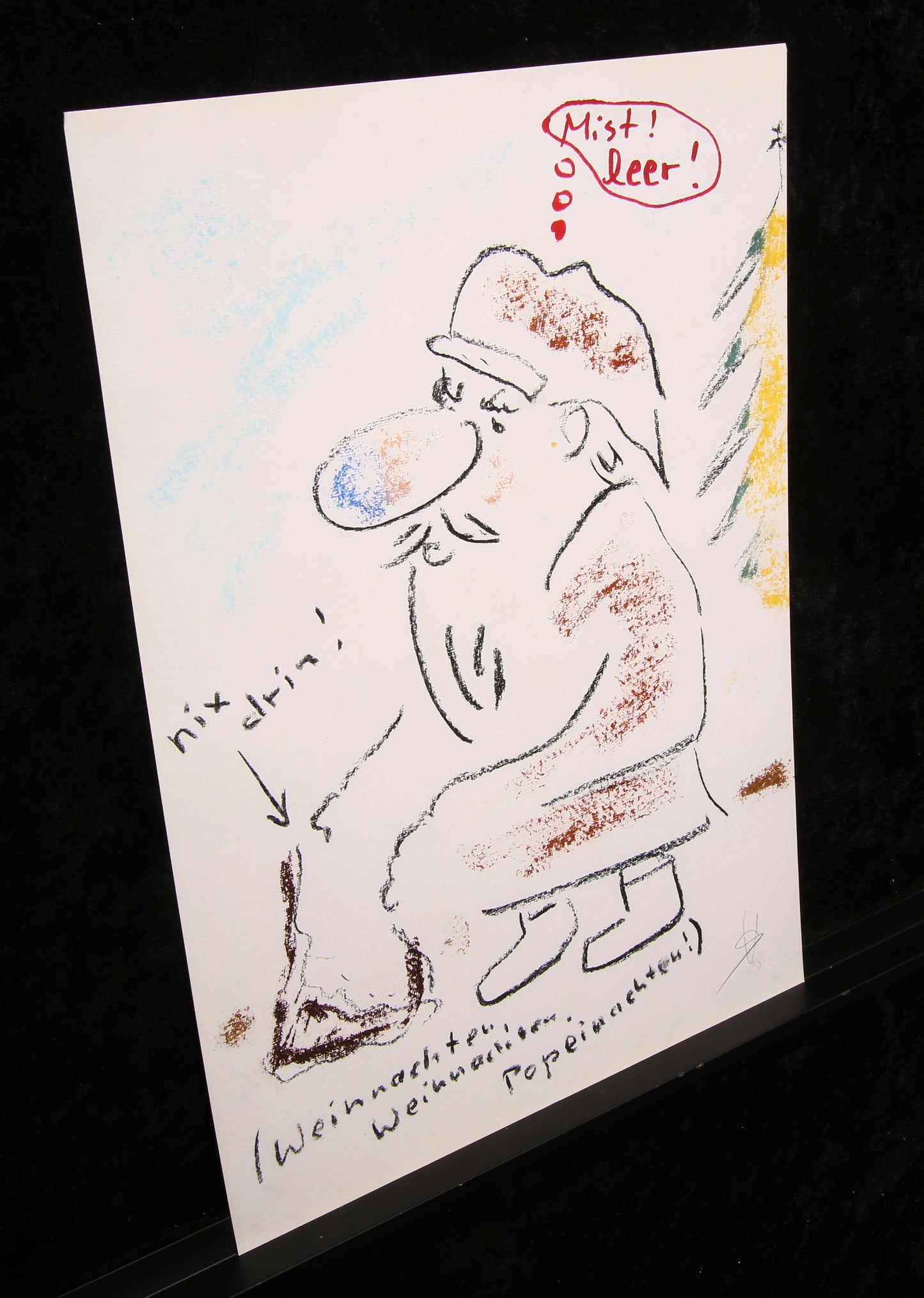 Schneider, Helge - Christmas/Pope Christmas (nothing inside) - Giclee - hand signed