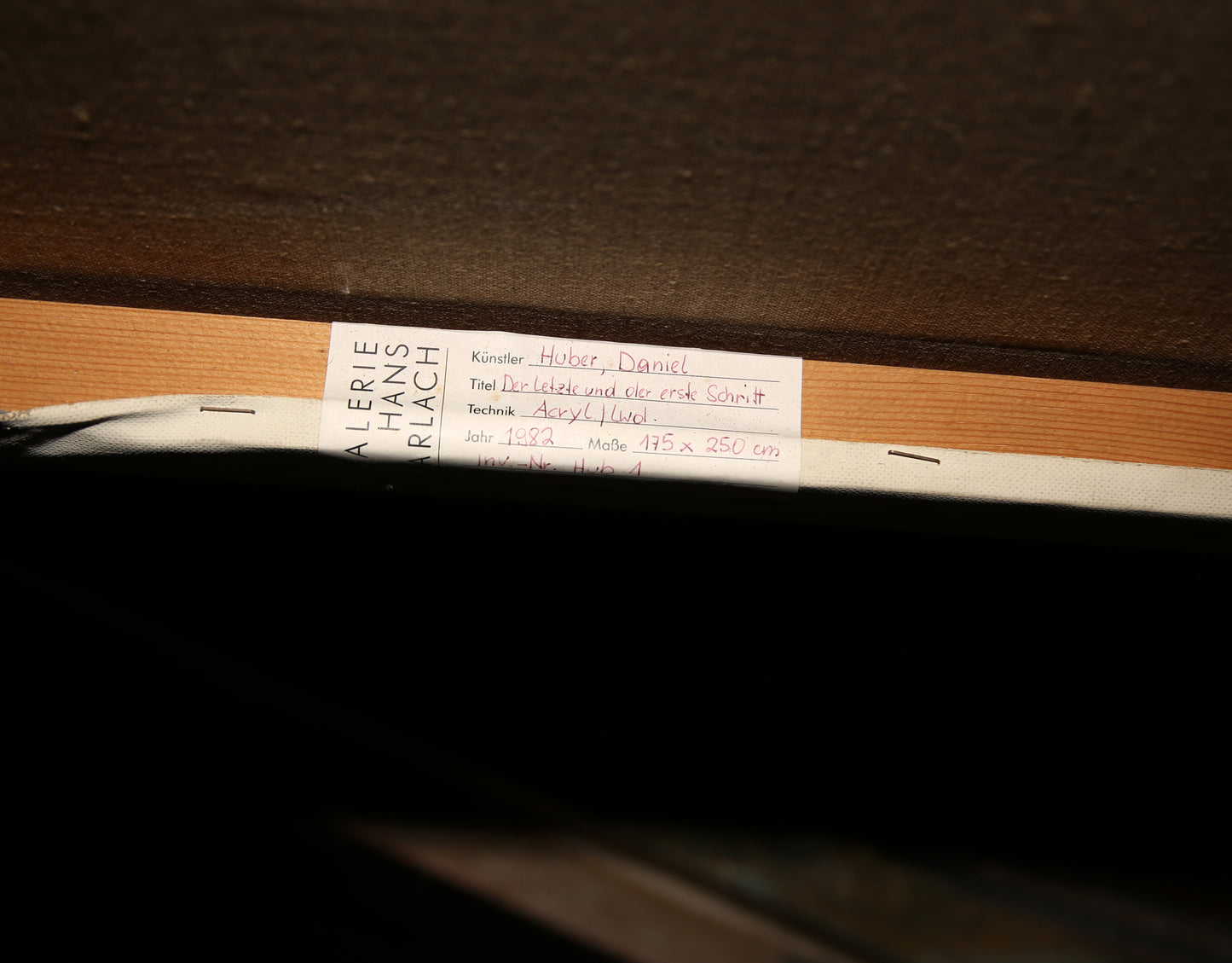 Huber, Daniel - Le dernier et le premier pas - Acrylique sur toile - signée à la main