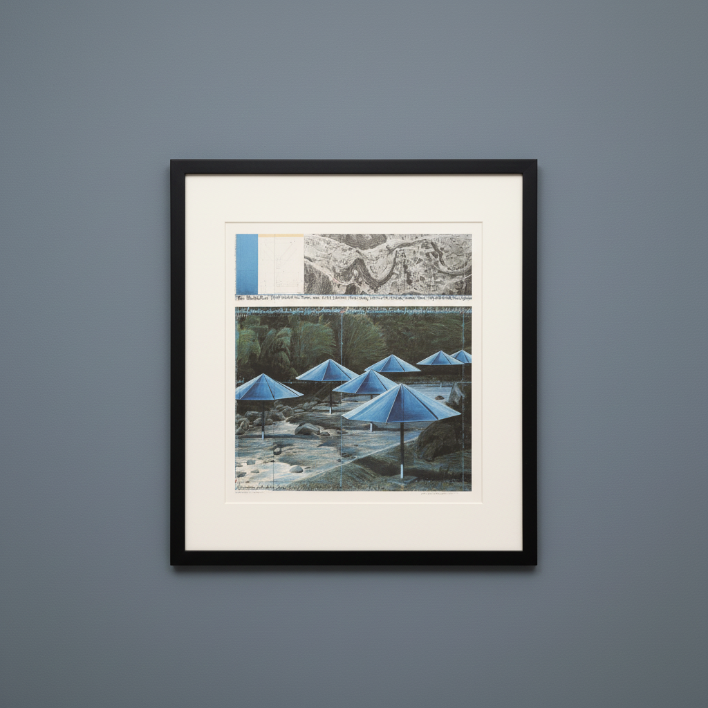 Christo - The Umbrellas (blue) - color offset - Japan/USA 1991