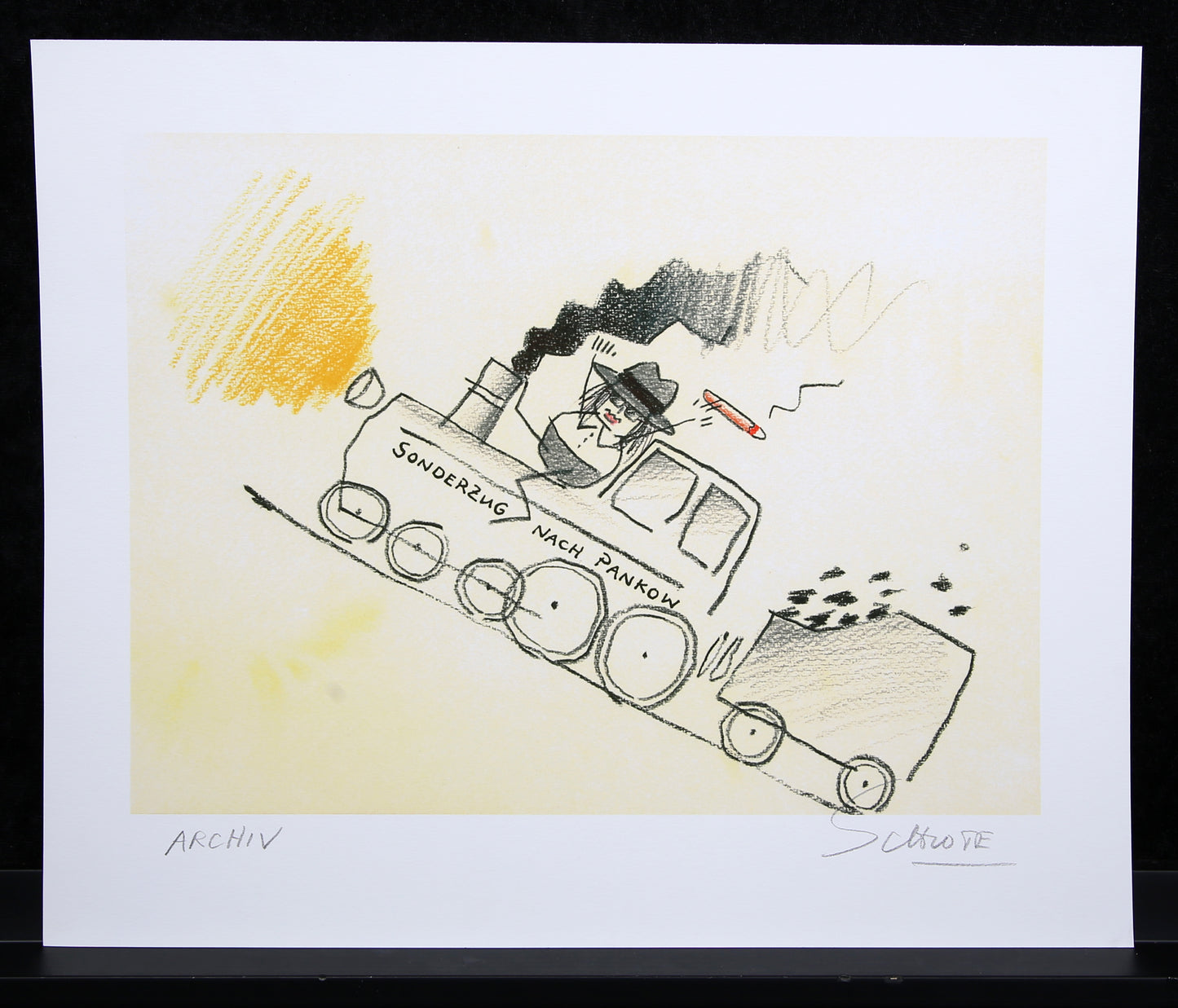 Schlote, Wilhelm - Speciale trein naar Pankow, 2016 - Giclee - handgesigneerd