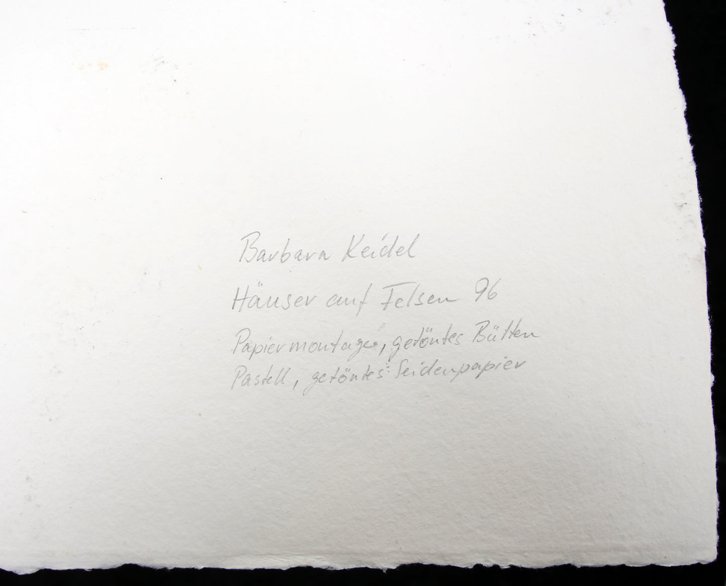 Keidel, Barbara - Houses on Rocks - 1996 - Mixed media - hand-signed unique piece