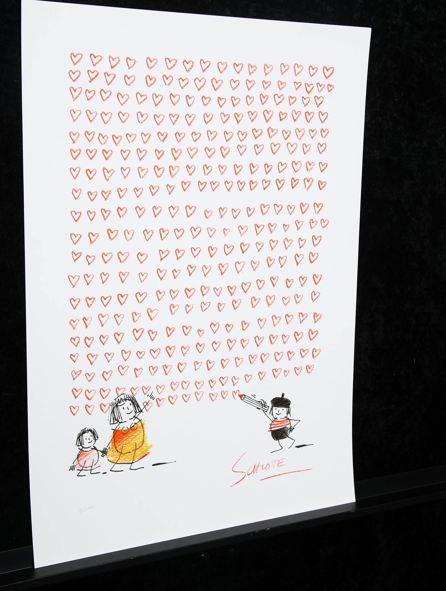 Schlote, Wilhelm - Mur de coeur - Giclée/Hahnemühle - signé à la main