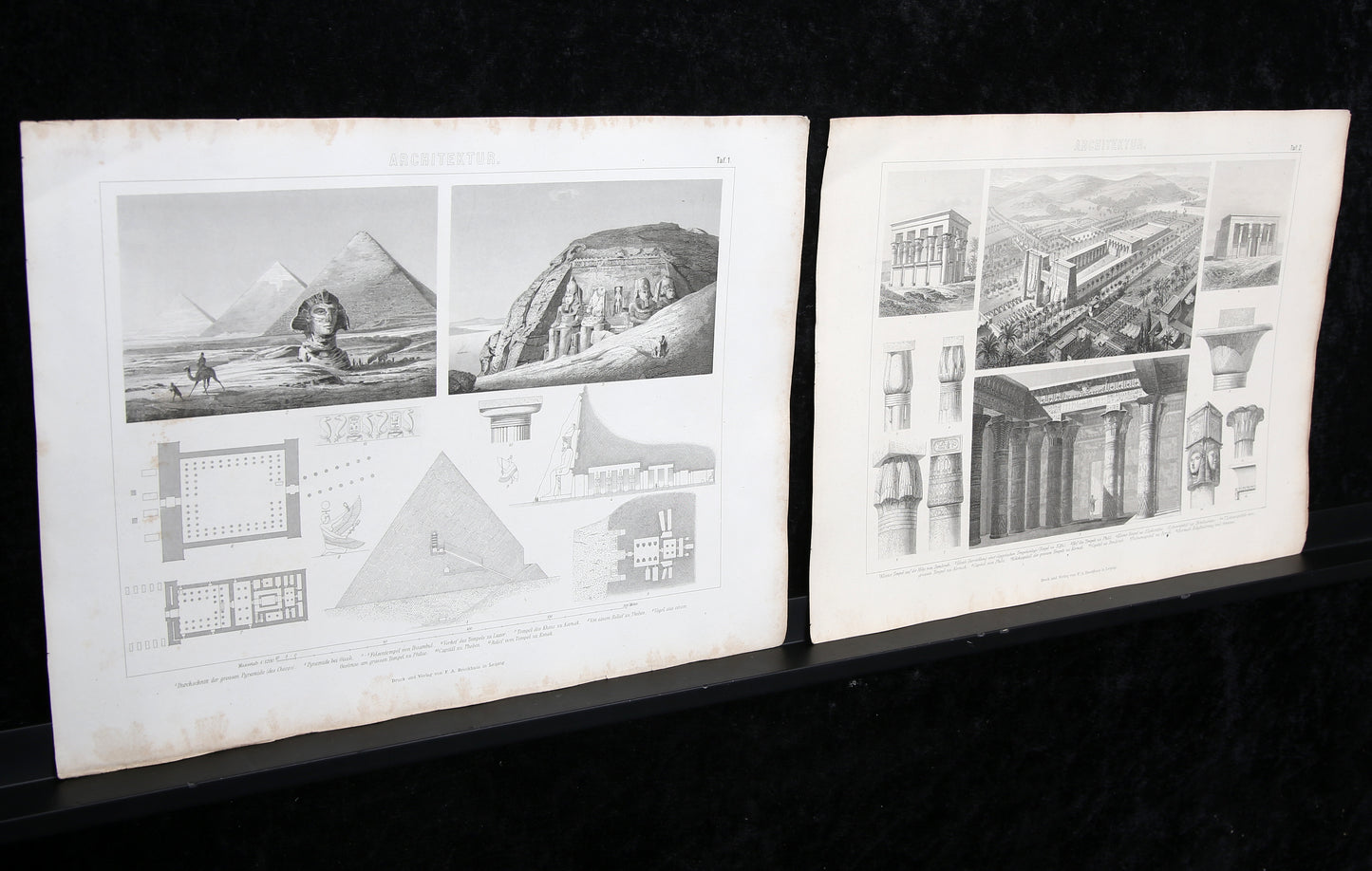FA Brockhaus Verlag - Atlas d'images - Thème Architecture - 51 estampes - XIXe siècle