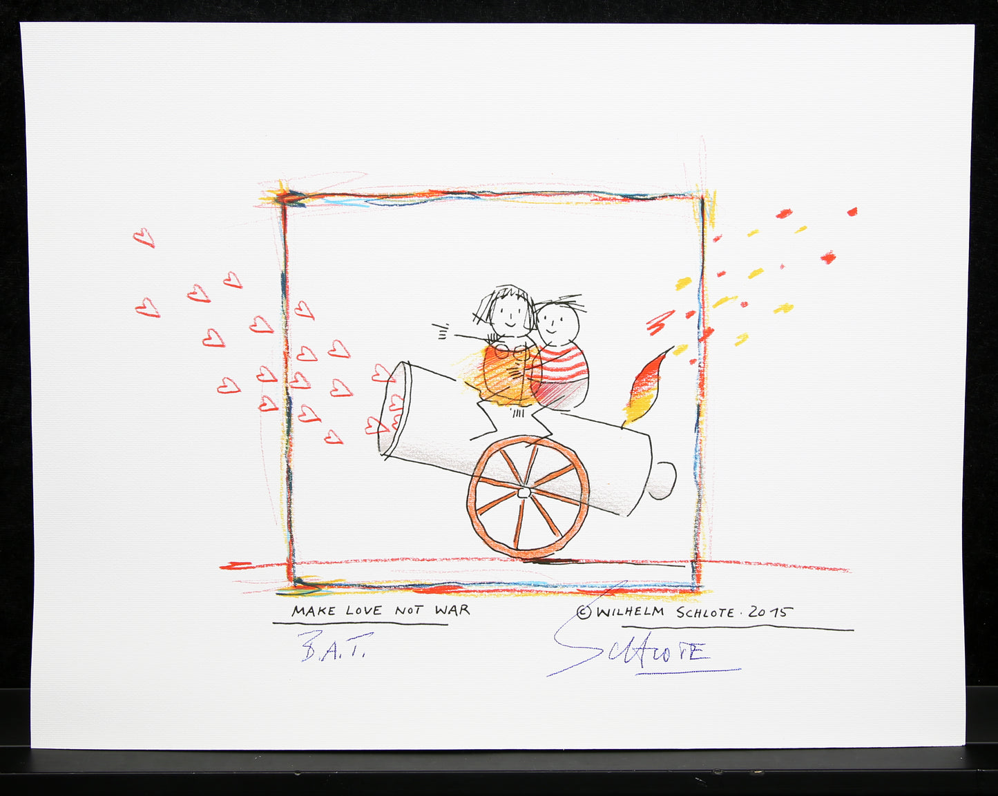 Schlote, Wilhelm - Make Love not War - Giclée sur toile - signé à la main
