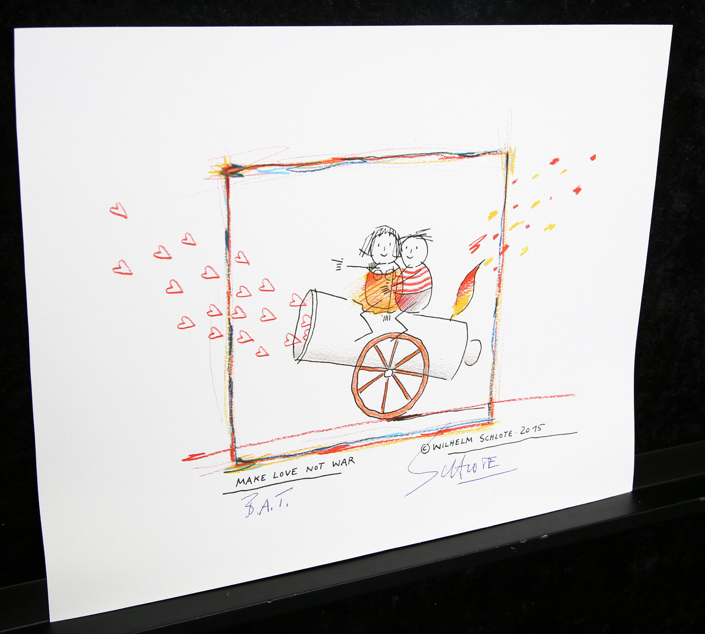 Schlote, Wilhelm - Make Love not War - Giclée sur toile - signé à la main