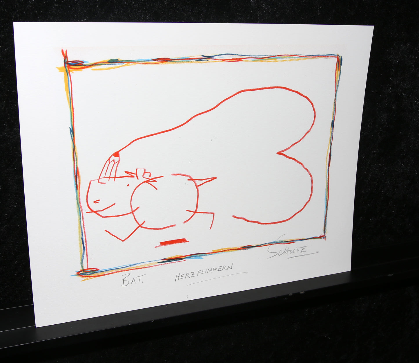 Schlote, Wilhelm - Rhinocéros - Fibrillation cardiaque - Giclée - signé à la main