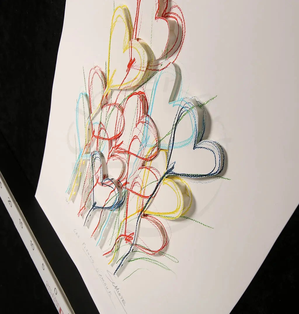 Schlote, Wilhelm - Les Fleurs d'Amour - 3D-Konstruktion - handsigniert Clever Art