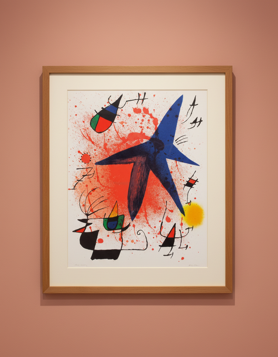 Miró, Joan - L'Astre bleu - Mourlot 857 - lithographie couleur