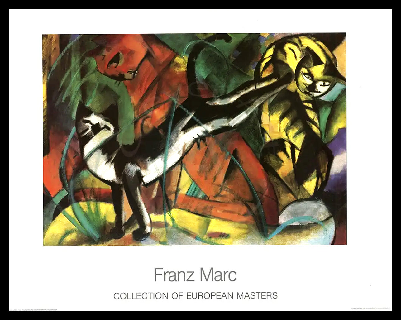 Marc, Franz - Trois chats - Collection de maîtres européens - Tirage d'art