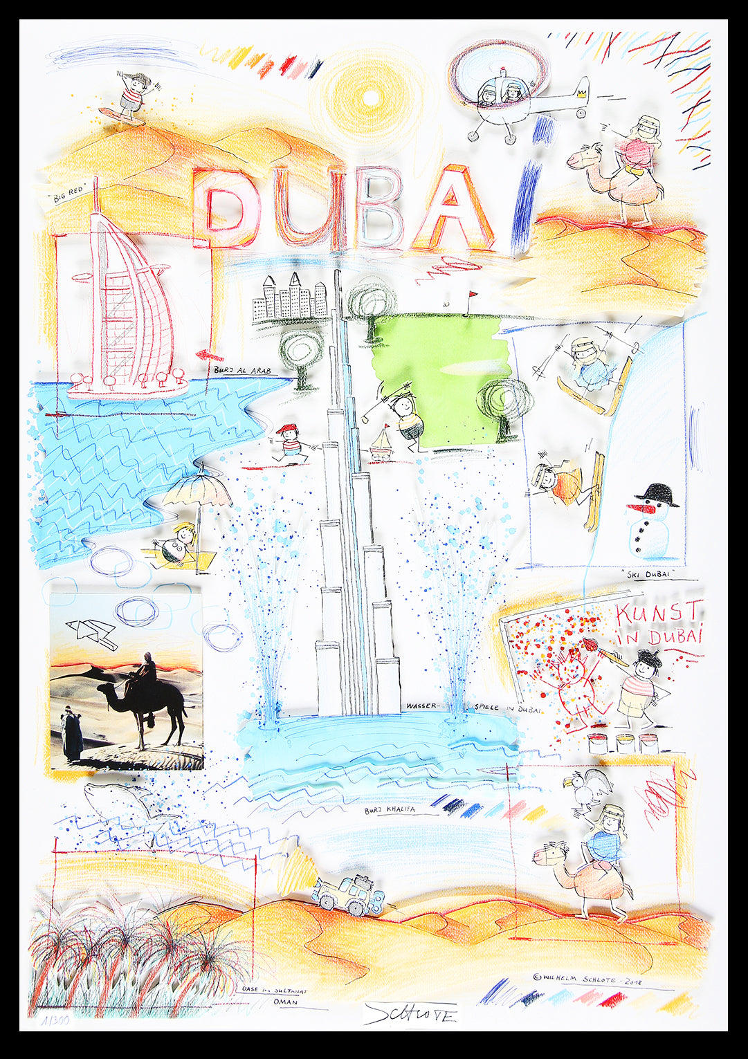 Schlote, Wilhelm - Dubaï - signé à la main - Giclée sur papier coton