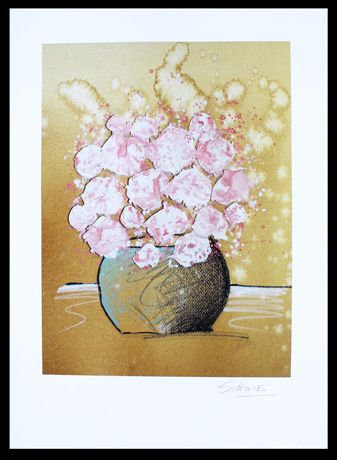 Schlote, Wilhelm - Bouquet - rosé - Giclée/Hahnemühle - handsigniert