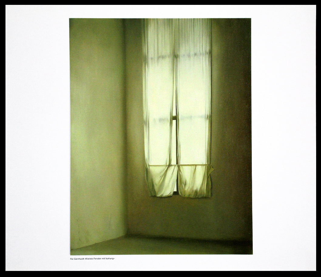 Gernhardt, Per - Petite fenêtre avec rideau - Impression offset couleur - 40x45 cm