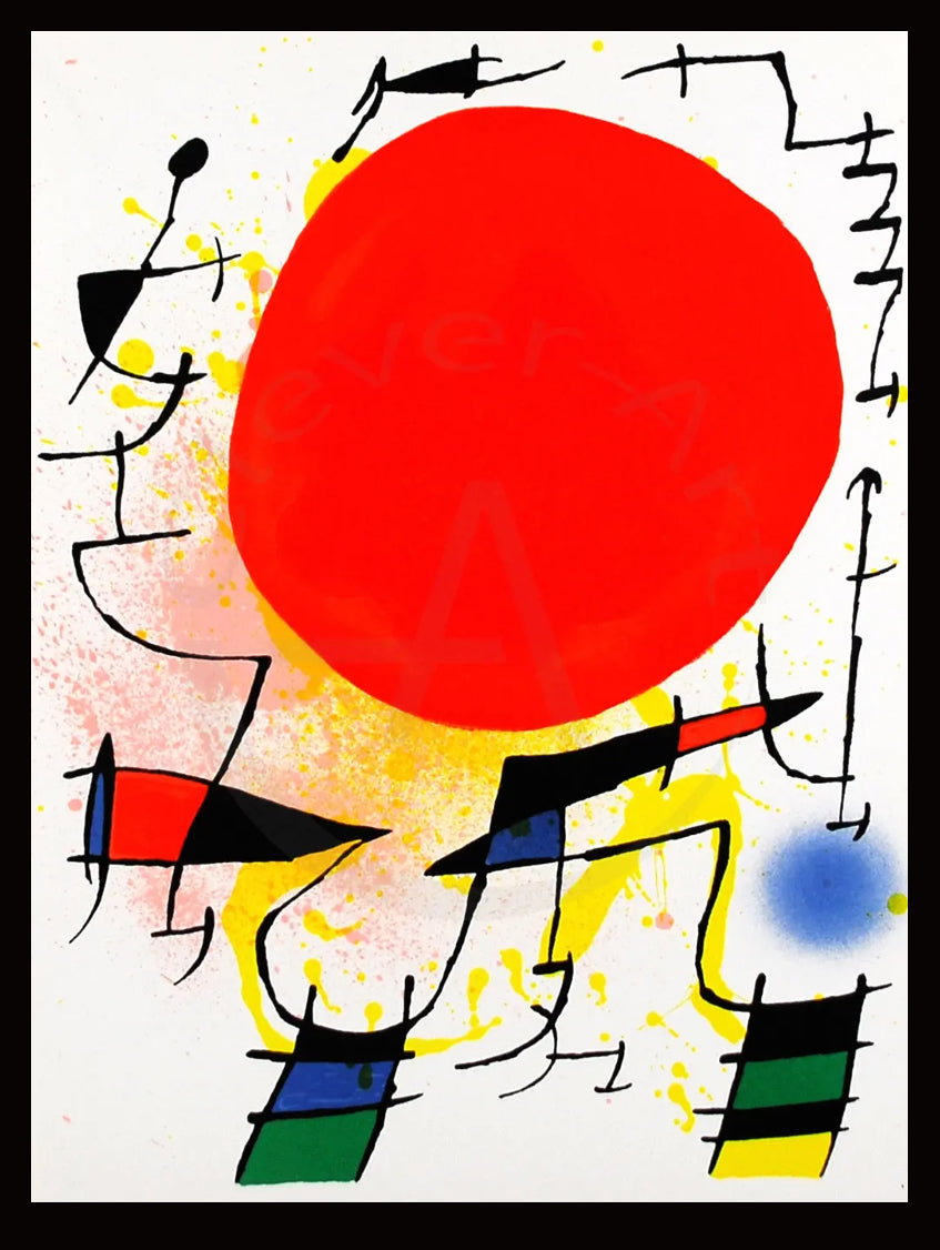Miró, Joan - Le Soleil rouge - Mourlot 859 - lithographie couleur