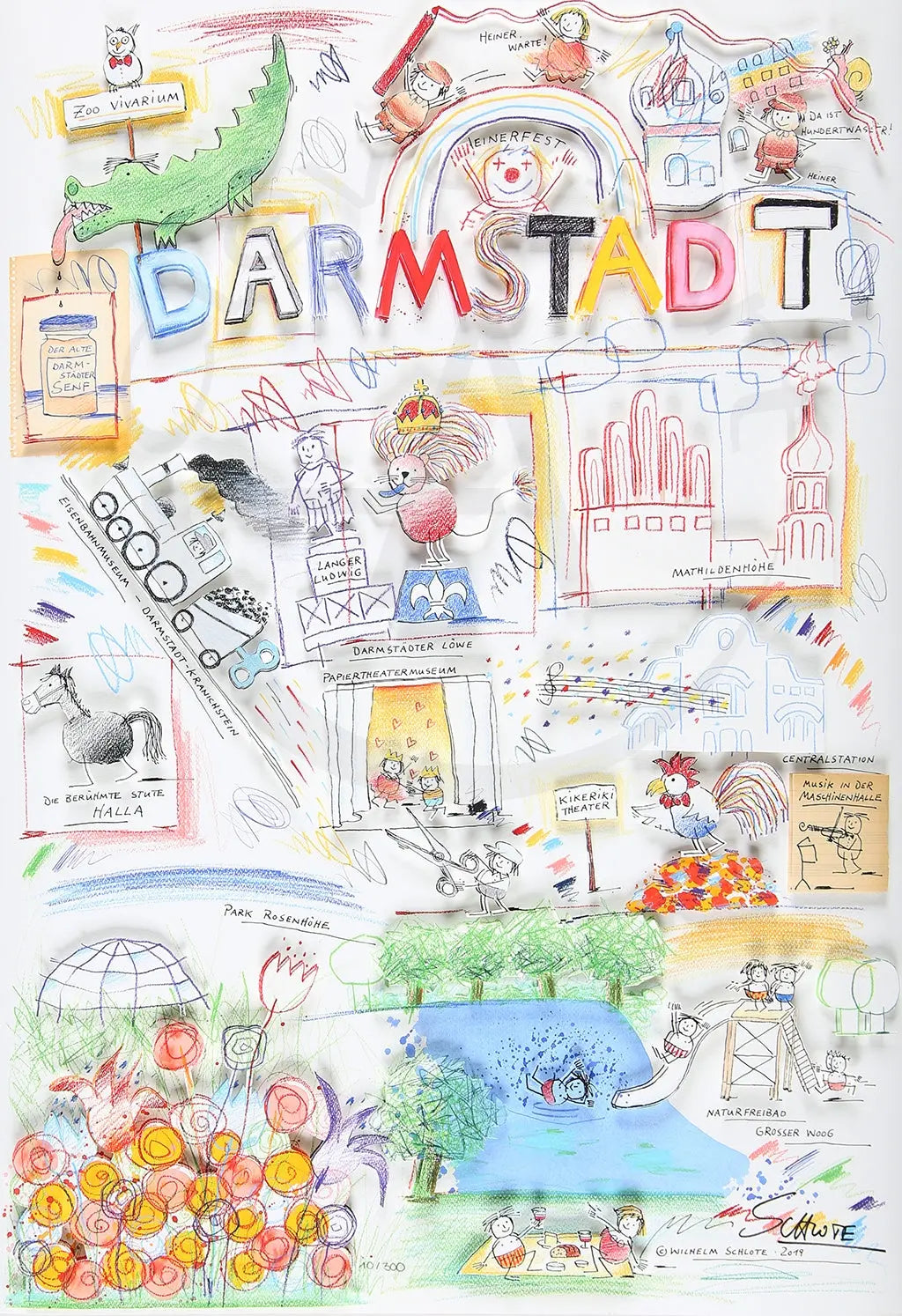 Schlote, Wilhelm - Darmstadt - 3D-Konstruktion - handsigniert Clever Art