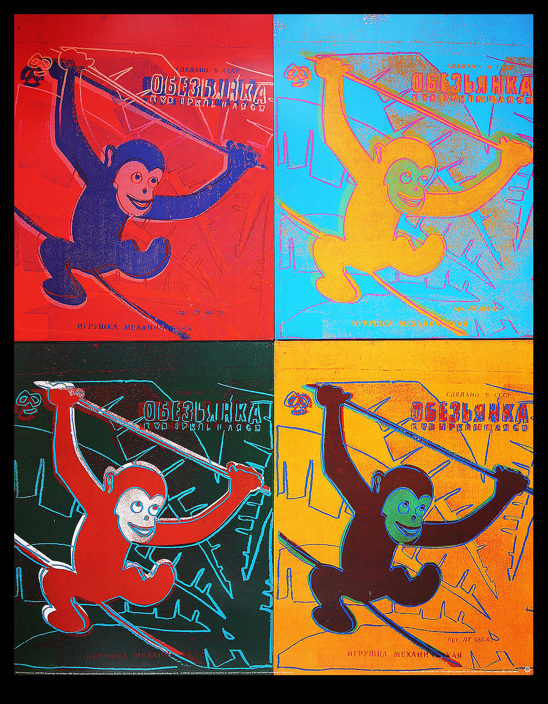 Warhol, Andy - Four Monkeys - Lithographie offset couleur - te Neues, NY