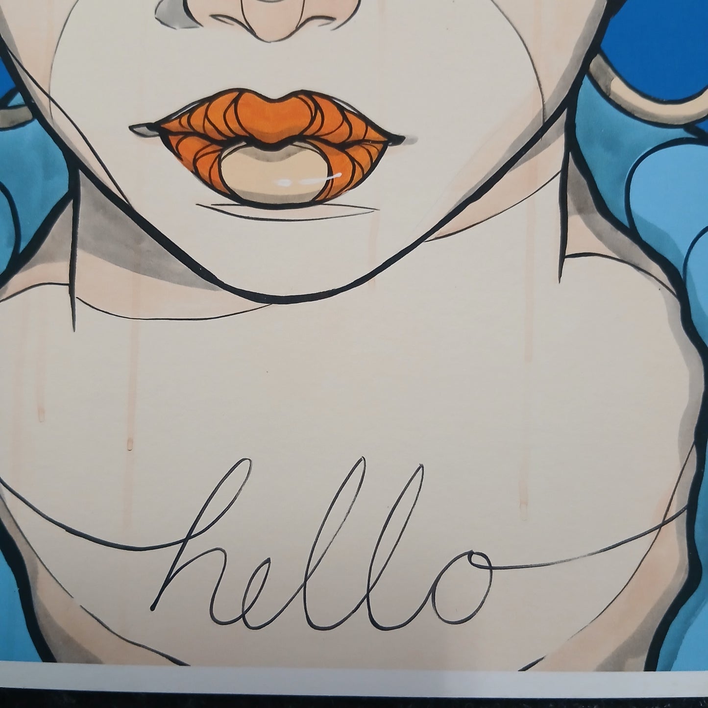 El Bocho - Hello in blue - Mini - Giclée - hand signed