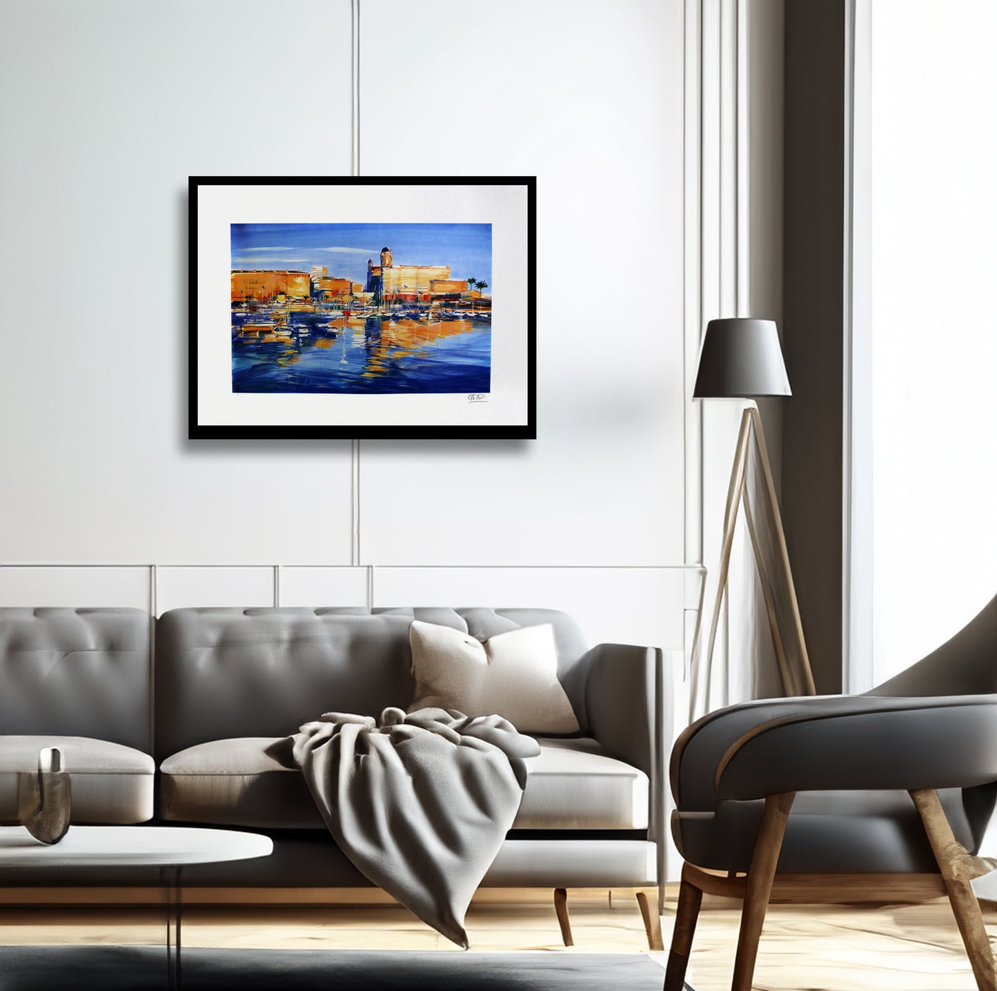 Fort, Ella - Port de Saint-Raphaël - Lithographie couleur - signée à la main