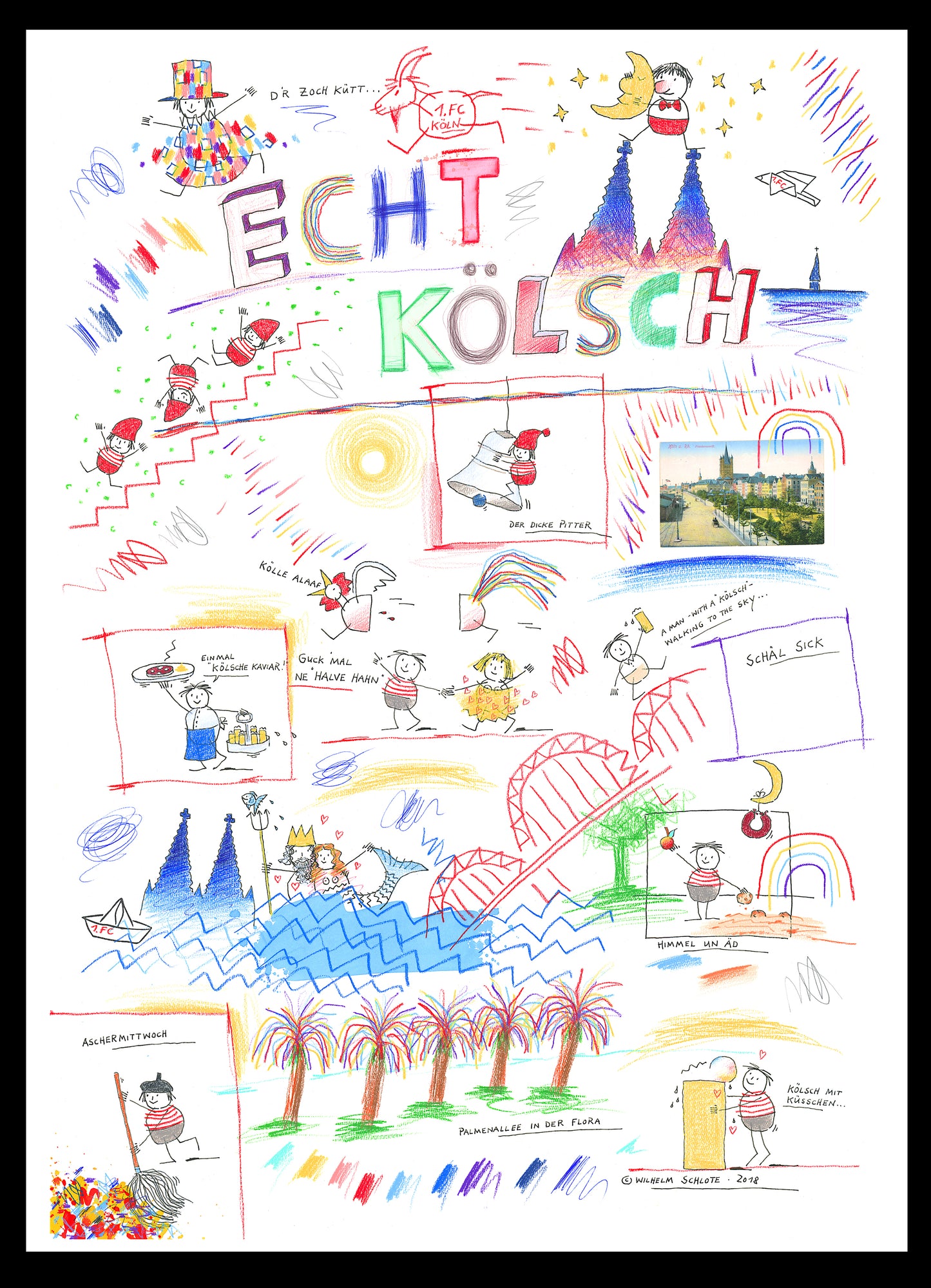 Schlote, Wilhelm - Echt Kölsch - Karneval - Giclee - handsigniert