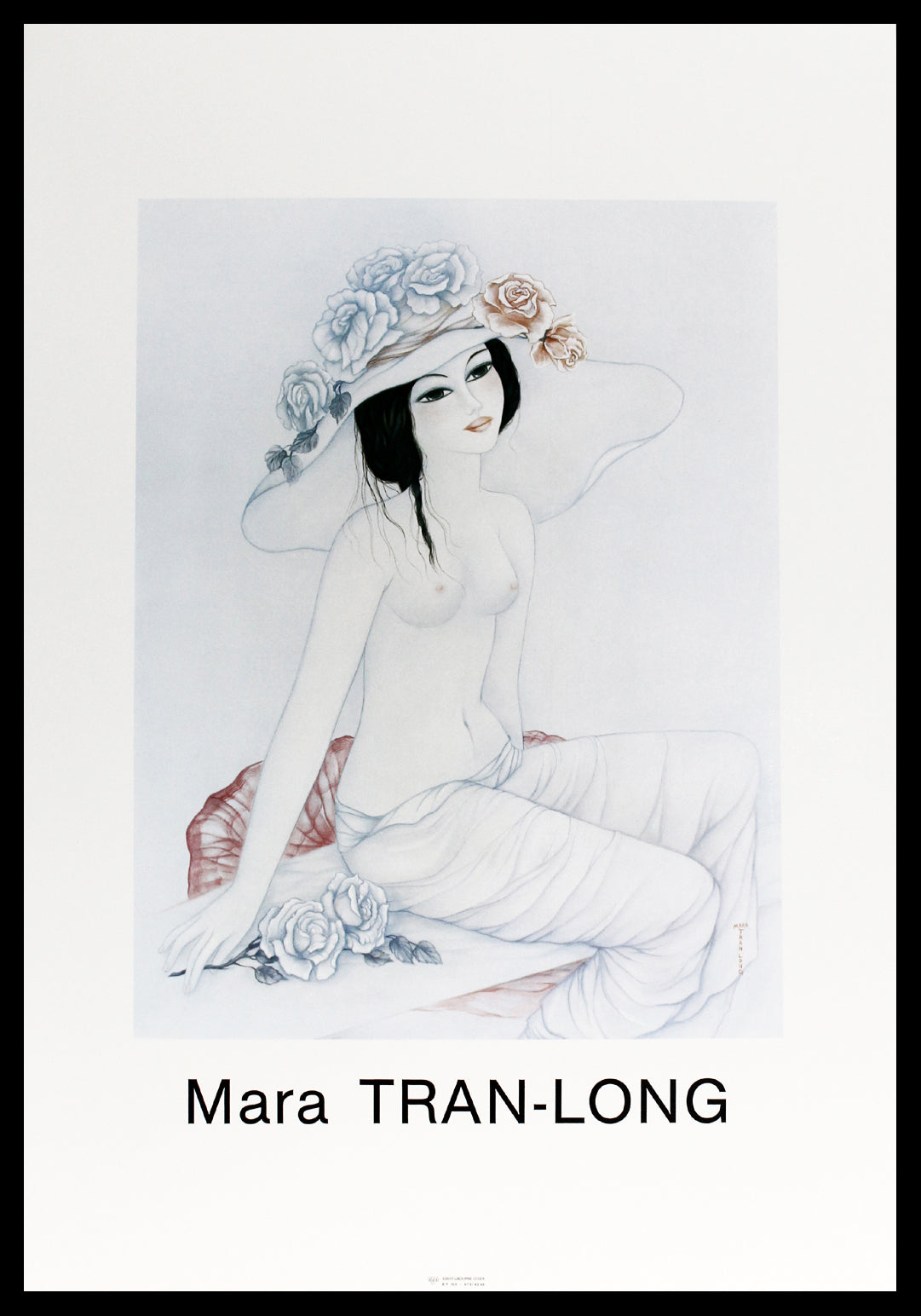 Tran Long, Mara - Nu Aux Roses Bleues - Ausstellungsplakat