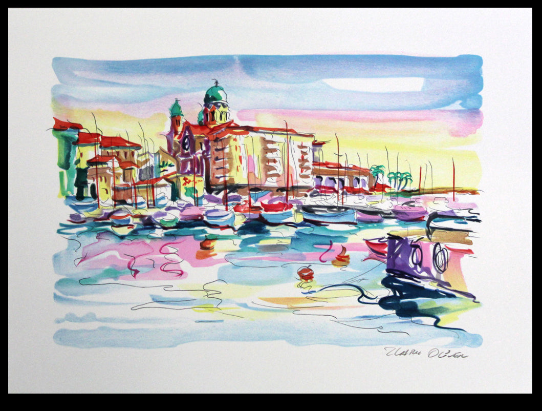 Oliver, Zladku - Sur le Havre - Lithographie couleur signée à la main