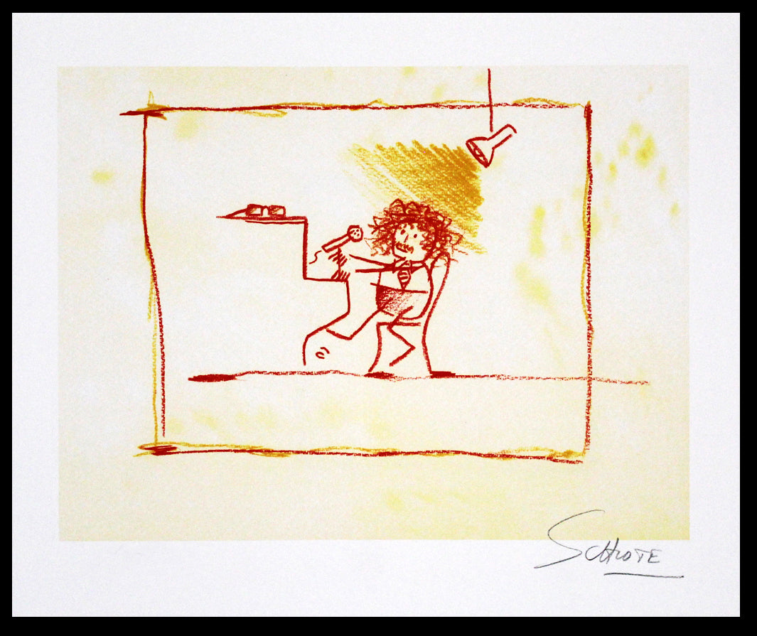 Schlote, Wilhelm - Helge au piano - Giclée - signé à la main