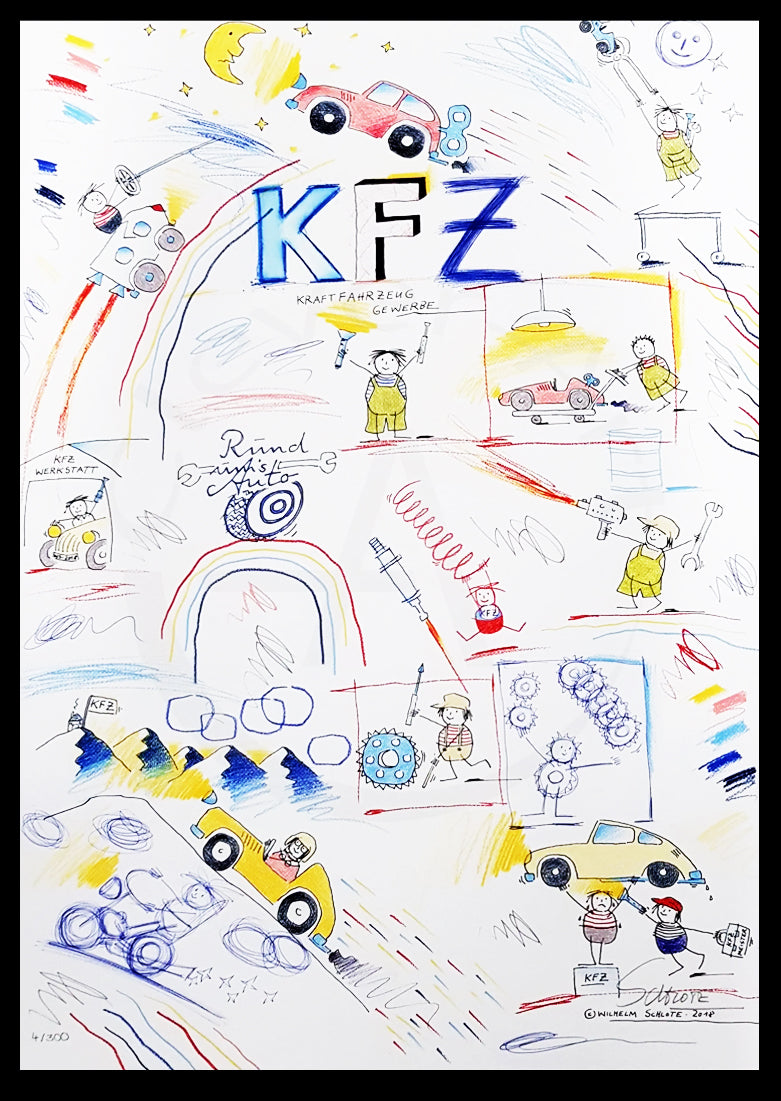 Schlote, Wilhelm - Kfz - Giclee/Hahnemühle - handsigniert