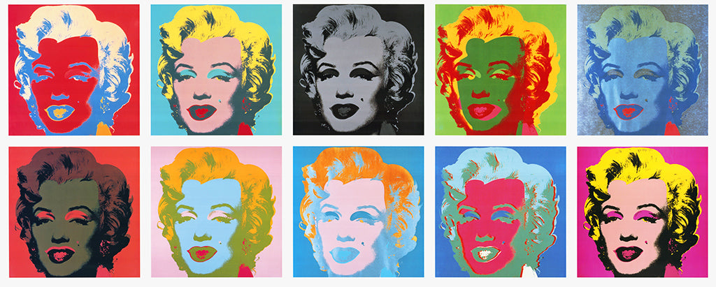 Warhol, Andy - Ten Marilyns II - Offset couleur (avec sceau) - 140 x 80 cm