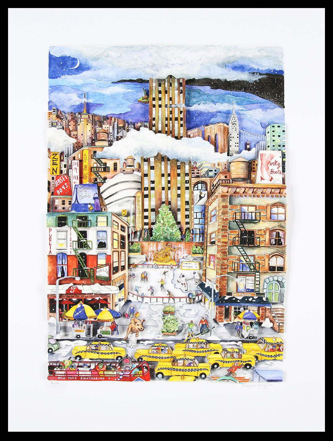 Pergola, Linnea - Légère chute de neige à New York - Impression giclée Hahnemühle - signée à la main