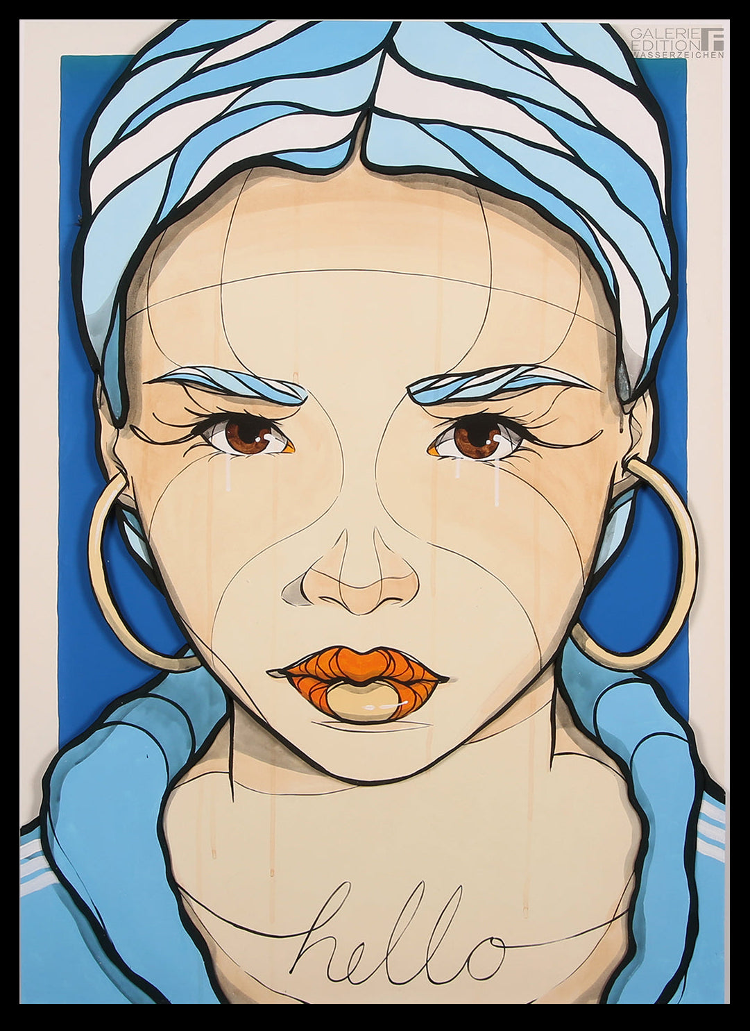 El Bocho - Hallo in blauw - Mini - 3D-constructie, 2023 - handgesigneerd