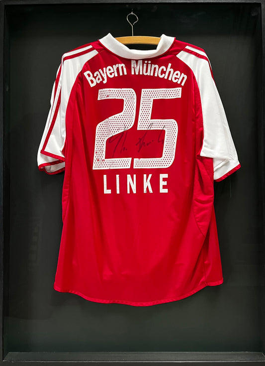 FC Bayern München - trui - handgesigneerd - Thomas Linke #25 - in houten frame