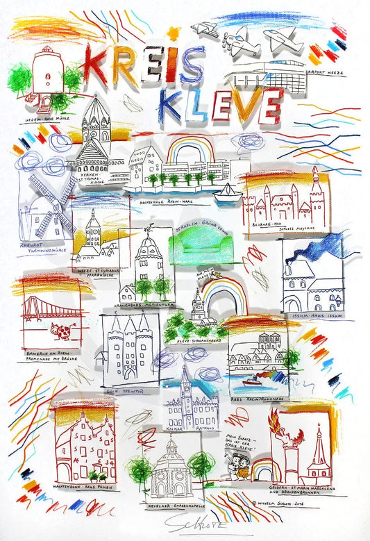 Schlote, Wilhelm - Kreis Kleve - handsigniert - Giclee Clever Art