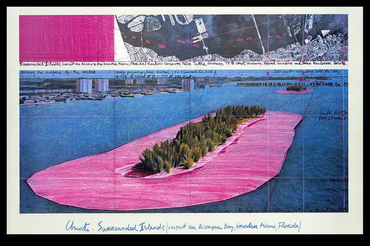 Christo - Surrounded Islands, 1983 - Kleur offset - Miami/Florida
