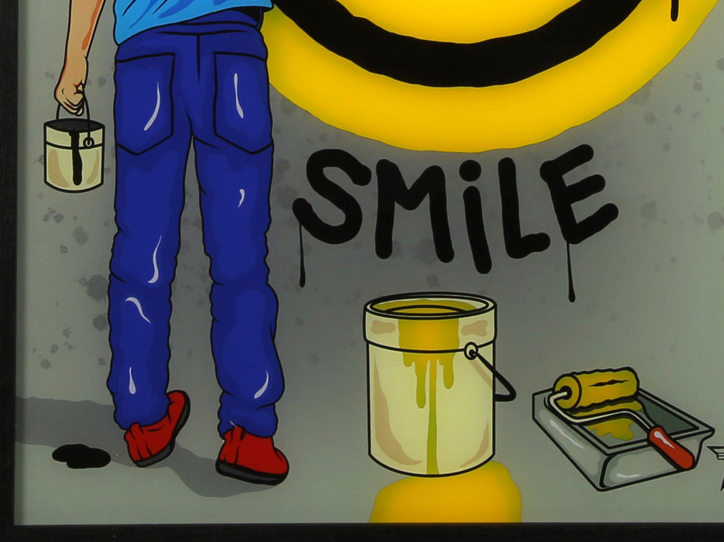 RFART - Smile - Lightbox - hand signed - 3D construction in wooden frame