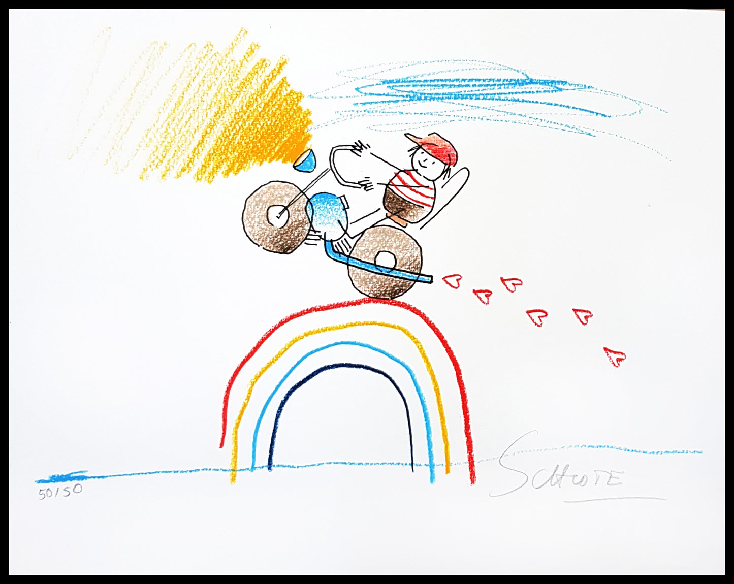 Schlote, Wilhelm - The Love-Bike - signé à la main - Giclée