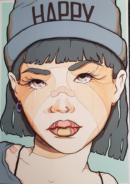 El Bocho - Happy - Giclee - handgesigneerd
