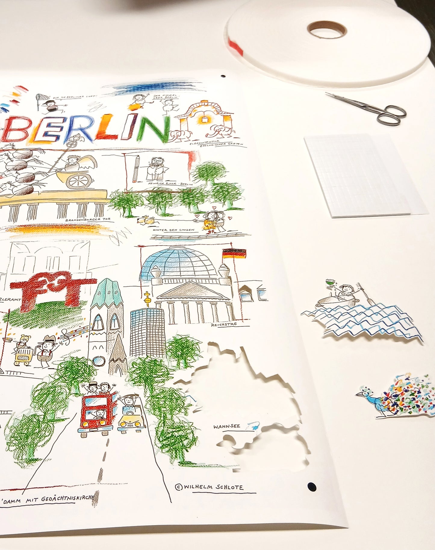 Schlote, Wilhelm - Berlin - 3D-Konstruktion - DIY Bastelset - handsigniert