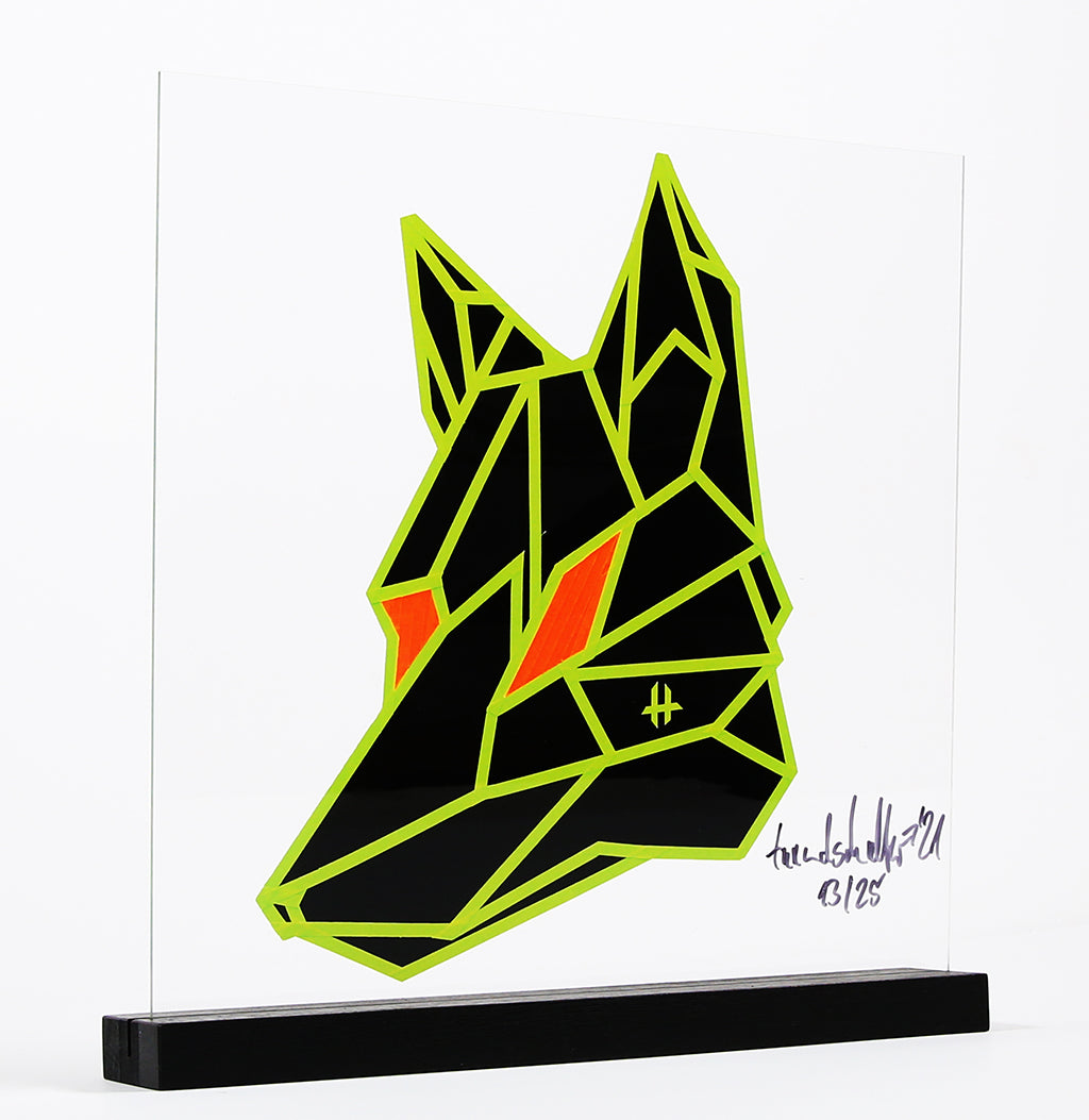 Fuxundschalter - Paulis Fux -  Mischtechnik auf Plexiglas - handsigniert